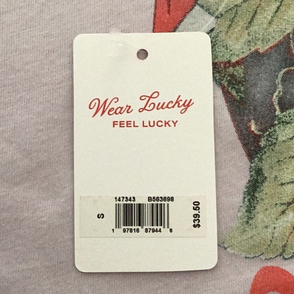 Lucky Brand New California Strawberries Graphic Tee Shirt SM Color Orchid Hush - Picture 3 of 8